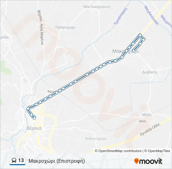 13 Bus Line Map