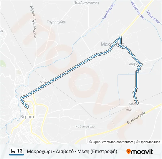13 Bus Line Map