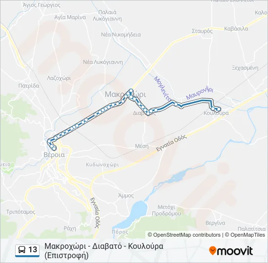 13 Bus Line Map