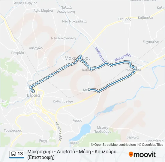 13 Bus Line Map