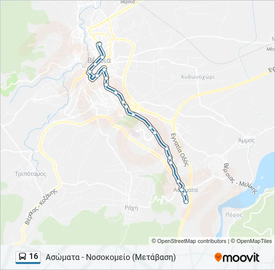 16 Bus Line Map