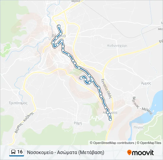 16 Bus Line Map