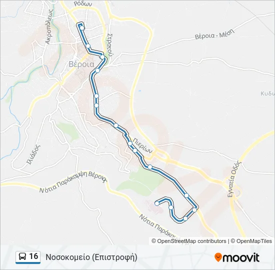 16 Bus Line Map