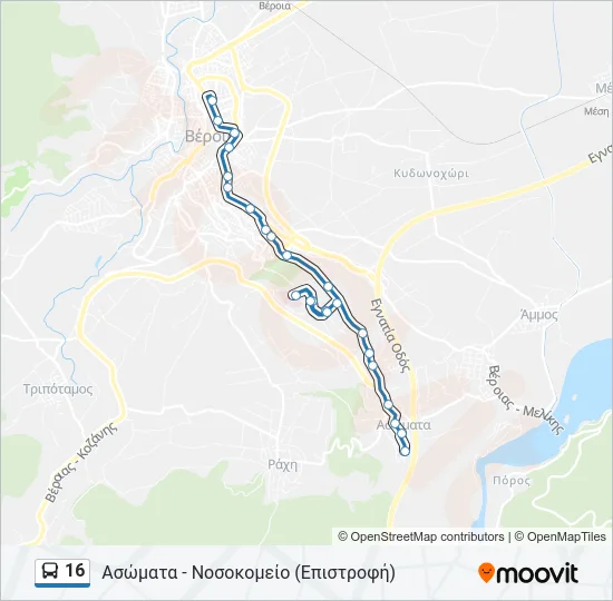 16 Bus Line Map