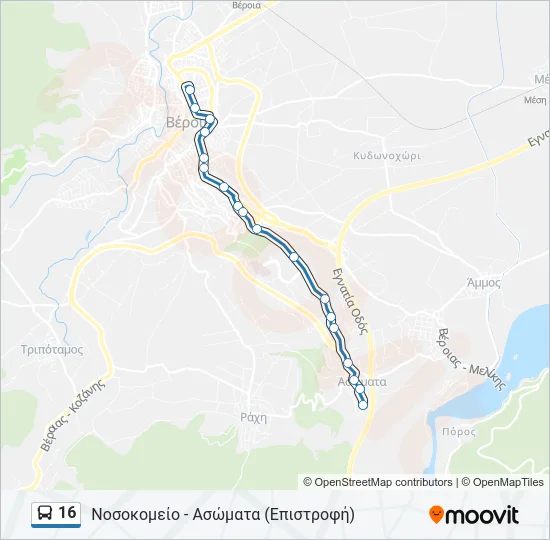 16 Bus Line Map