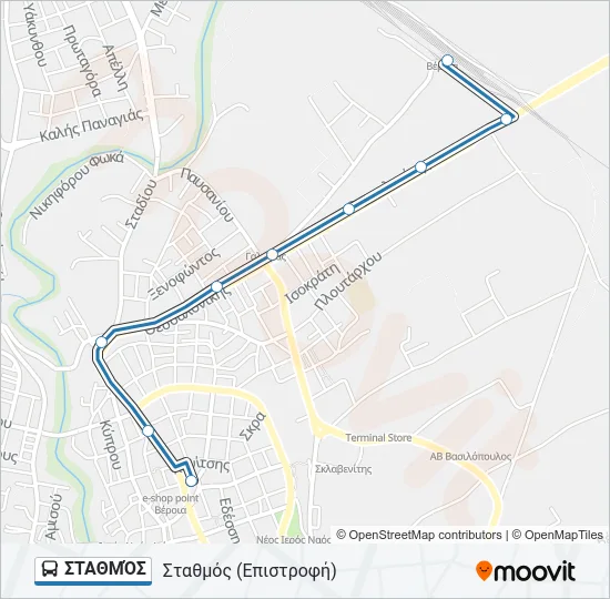 Χάρτης Γραμμής ΣΤΑΘΜΌΣ λεωφορείο