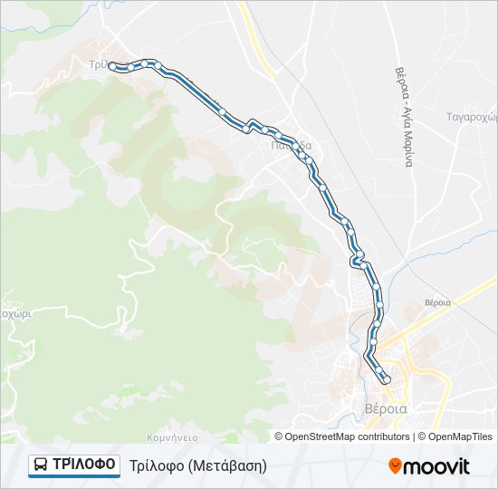 Χάρτης Γραμμής ΤΡΊΛΟΦΟ λεωφορείο