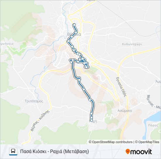 Χάρτης Γραμμής ΠΑΣΆ ΚΙΌΣΚΙ λεωφορείο