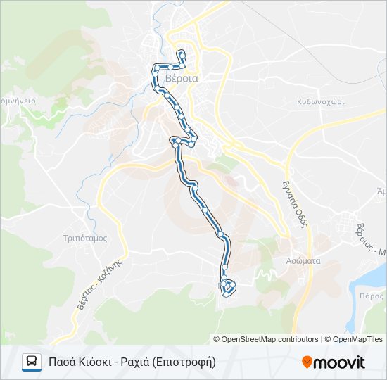 Χάρτης Γραμμής ΠΑΣΆ ΚΙΌΣΚΙ λεωφορείο