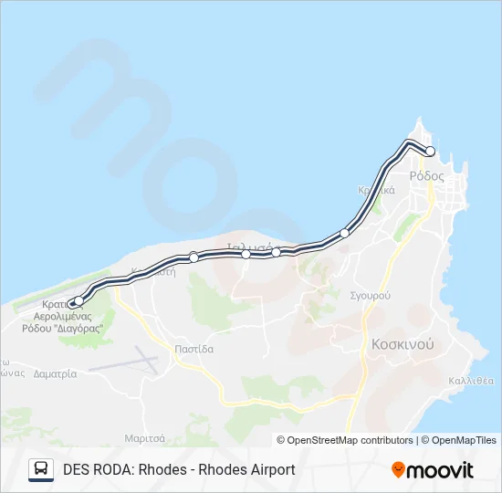 DES RODA Bus Line Map