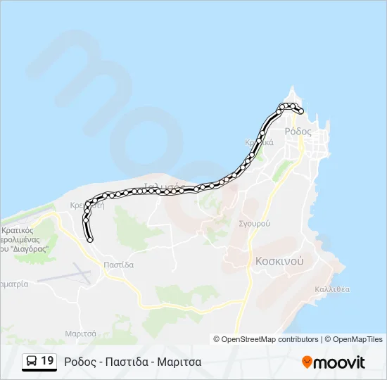 19 Bus Line Map