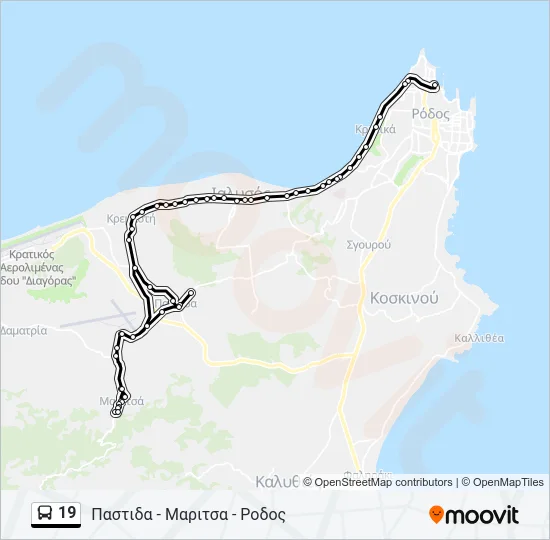 19 Bus Line Map