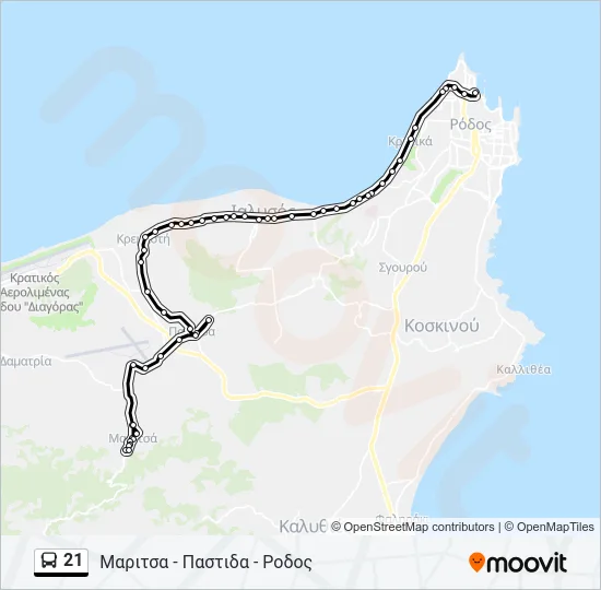 21 Bus Line Map