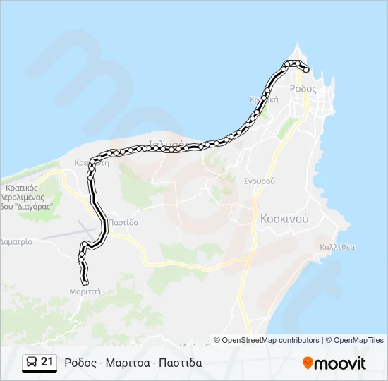 21 Bus Line Map