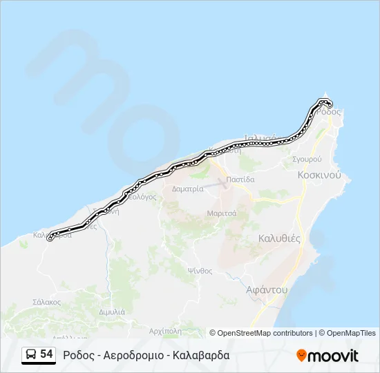54 Bus Line Map