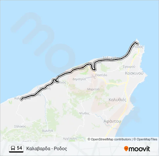 54 Bus Line Map