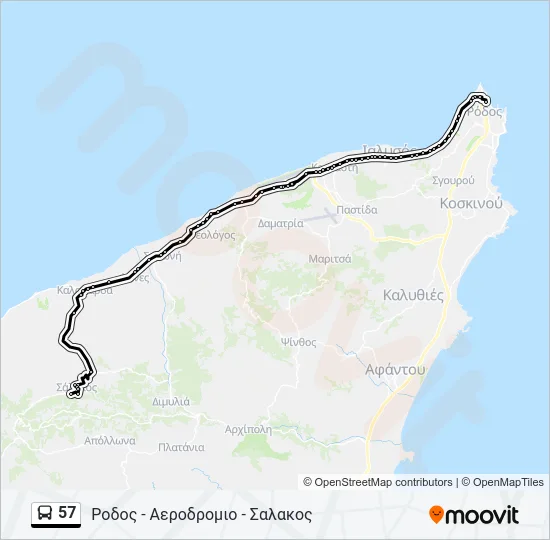 57 Bus Line Map