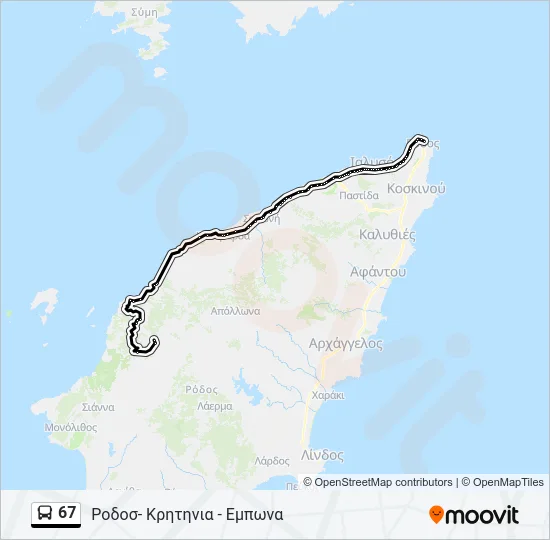 67 Bus Line Map