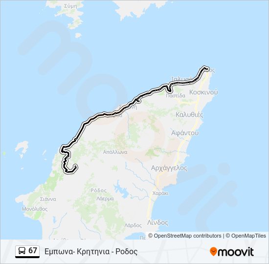 67 bus Line Map