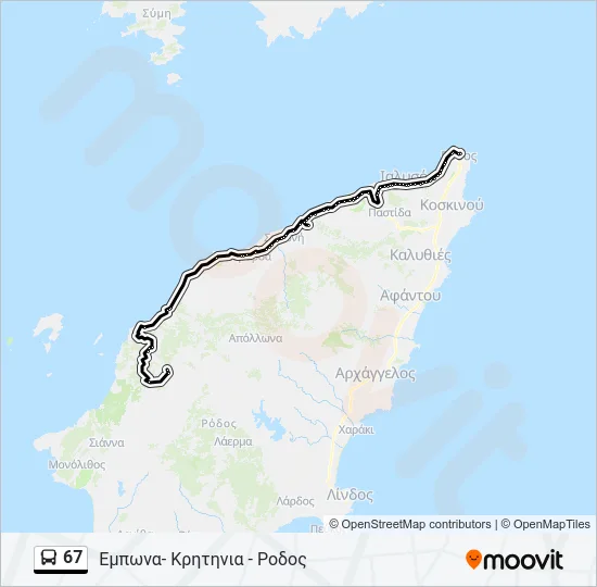 67 Bus Line Map