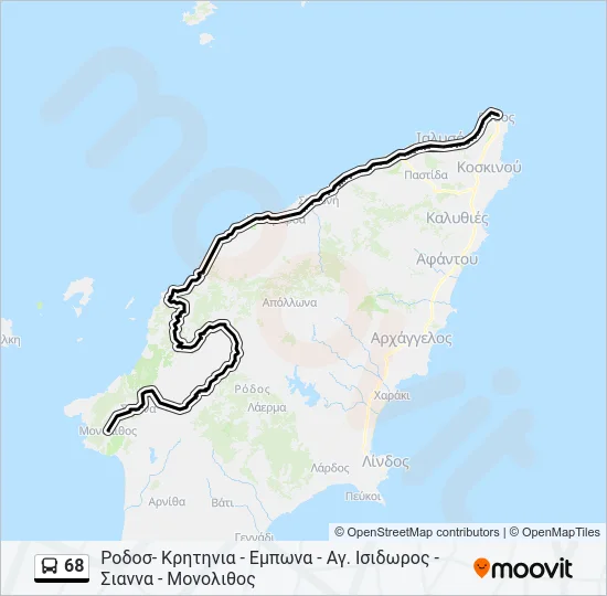 68 Bus Line Map