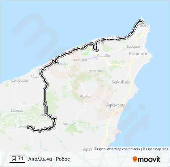 71 Bus Line Map