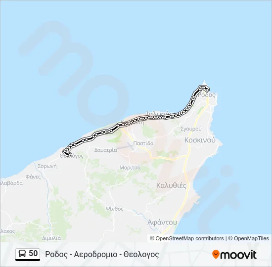 50 Bus Line Map