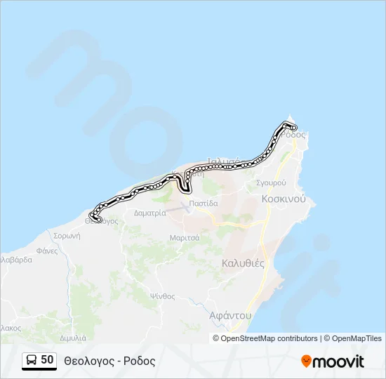 50 Bus Line Map