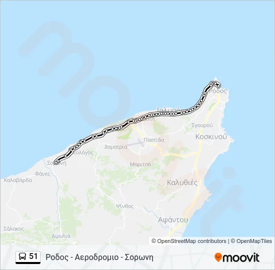 51 Bus Line Map