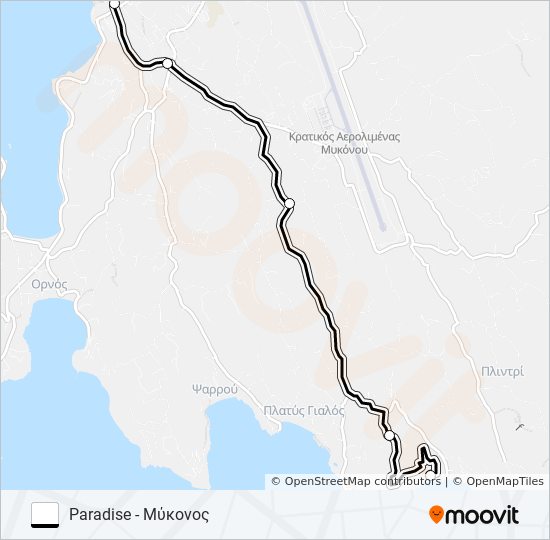 Χάρτης Γραμμής PARADISE - ΜΎΚΟΝΟΣ λεωφορείο