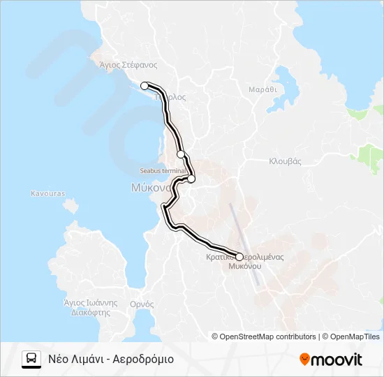 Χάρτης Γραμμής ΝΈΟ ΛΙΜΆΝΙ - ΑΕΡΟΔΡΌΜΙΟ λεωφορείο