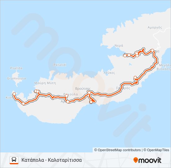 Χάρτης Γραμμής ΚΑΤΆΠΟΛΑ - ΚΑΛΟΤΑΡΊΤΙΣΣΑ λεωφορείο