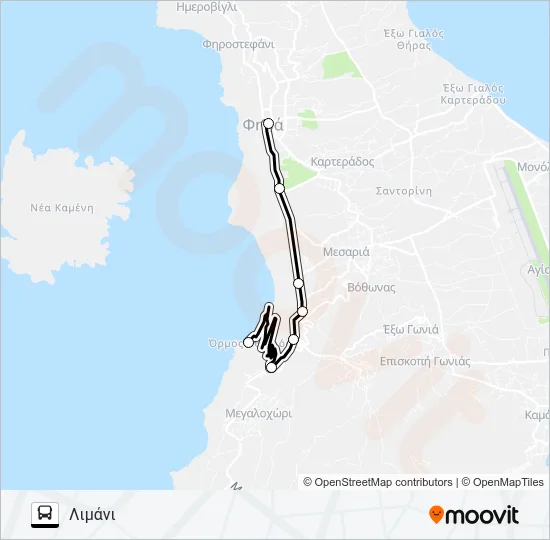 FIRA - PORT ATHINIOS Bus Line Map