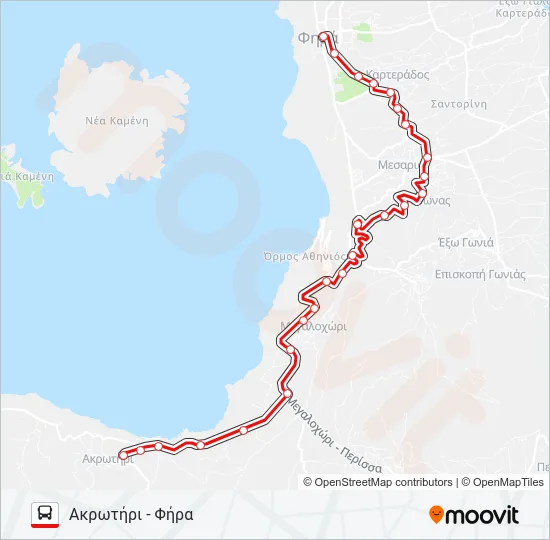 ΦΗΡΆ - ΑΚΡΩΤΉΡΙ Bus Line Map