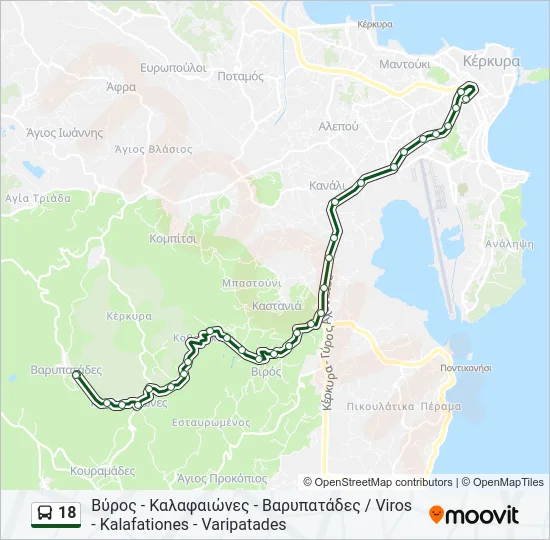 18 Bus Line Map