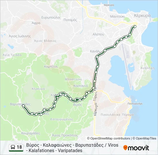 18 Bus Line Map