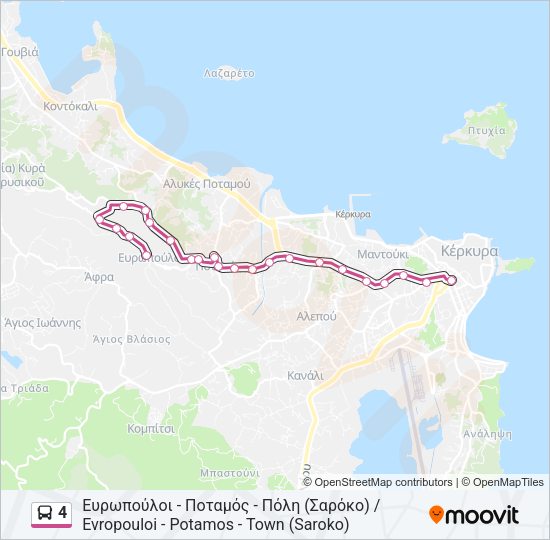 Χάρτης Γραμμής 4 λεωφορείο