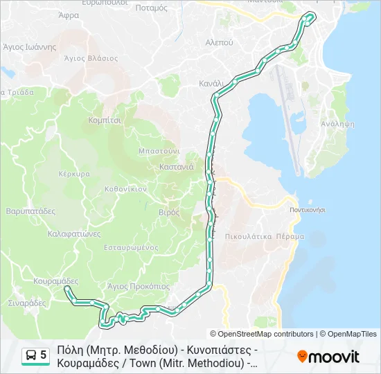 5 Bus Line Map