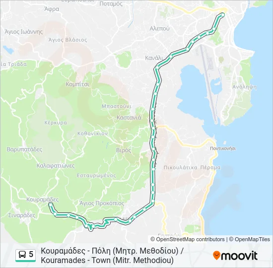 5 Bus Line Map