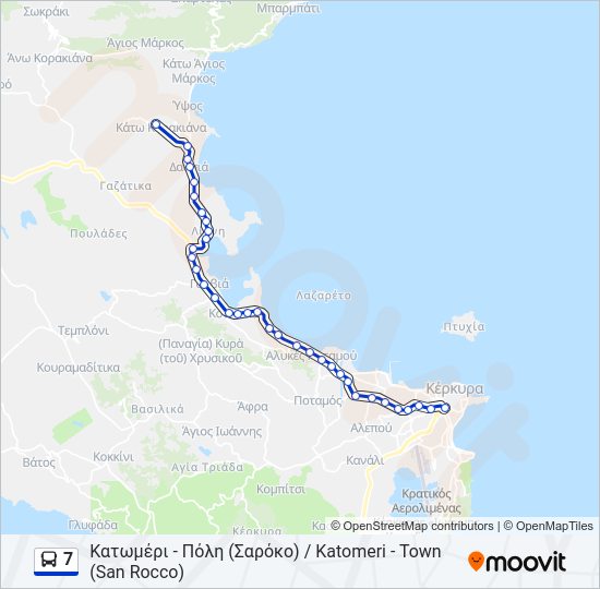 Χάρτης Γραμμής 7 λεωφορείο