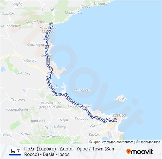Χάρτης Γραμμής 7 λεωφορείο