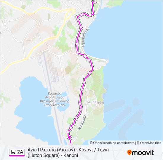 Χάρτης Γραμμής 2Α λεωφορείο