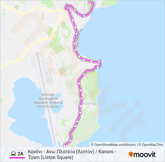 Χάρτης Γραμμής 2Α λεωφορείο