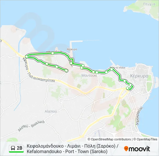 2Β Bus Line Map