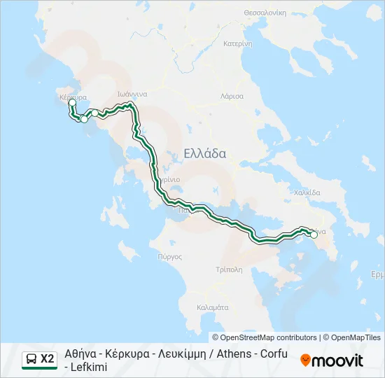 X2 Bus Line Map