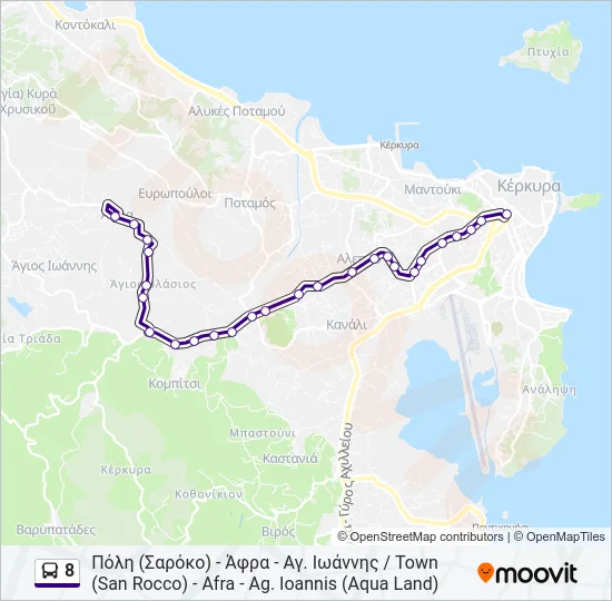 8 Bus Line Map