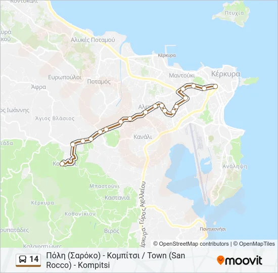 14 Bus Line Map