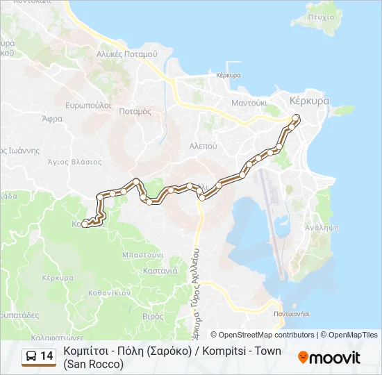 14 Bus Line Map