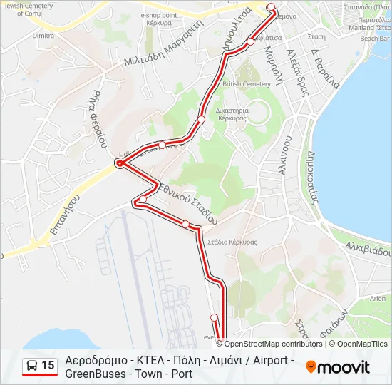 15 Bus Line Map