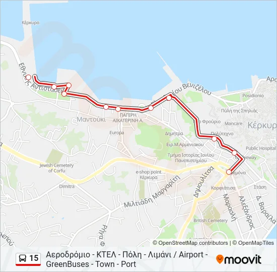 15 Bus Line Map